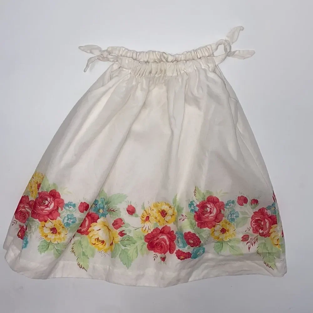 Ralph Lauren White Floral Tie Strap Dress 9 Months